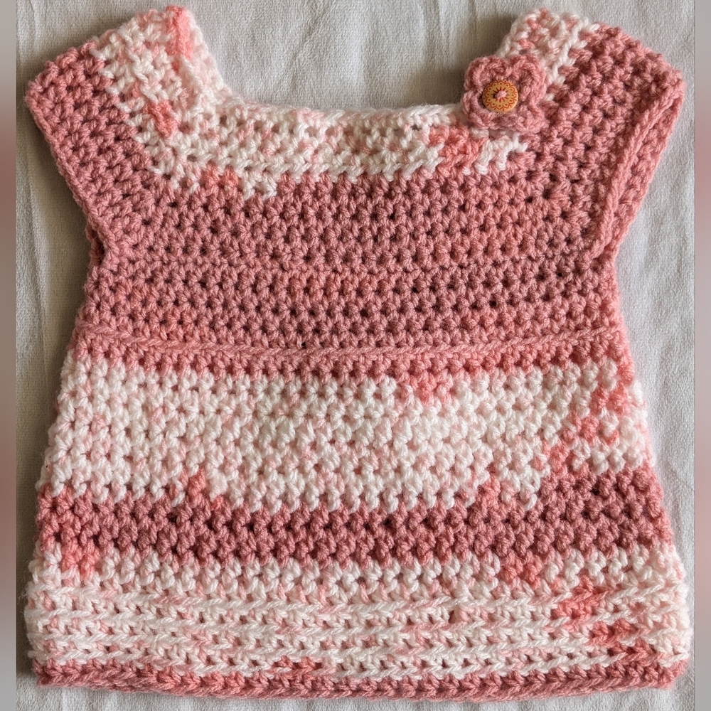 Handmade Crochet Baby Dress Size 0-3 Months
